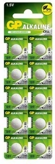 GP alkáli gombelemezek LR54/AG10 1,5 V – 10 db-os csomag