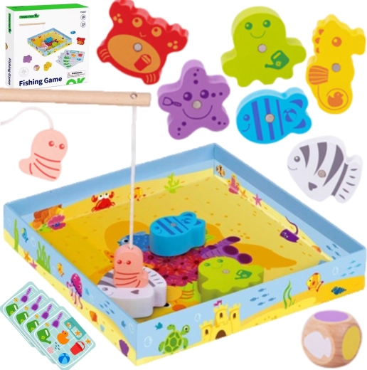 Fából készült mágneses horgászjáték TOOKY TOY gyerekeknek