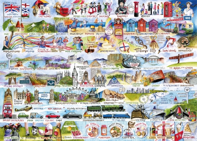 Puzzle Nagy-Britannia szimbólumai 1000 darab