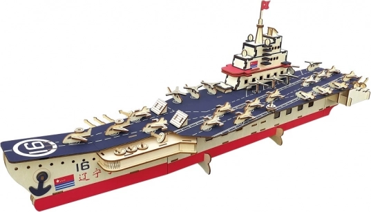 Fából készült 3D puzzle Repülőgép-hordozó hajó