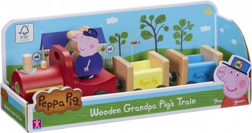 Peppa Malac fa vonata Nagypapa Malac figurájával