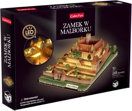 3D puzzle CubicFun Malbork vára LED világítással – 1 db