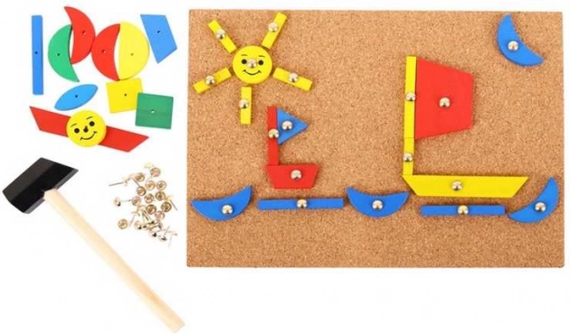 bigjigs toys kreatív kalapálós készlet parafa lappal