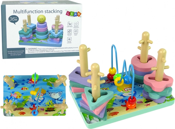 Fa kockák Tengeri Világ Oktatási Golyók