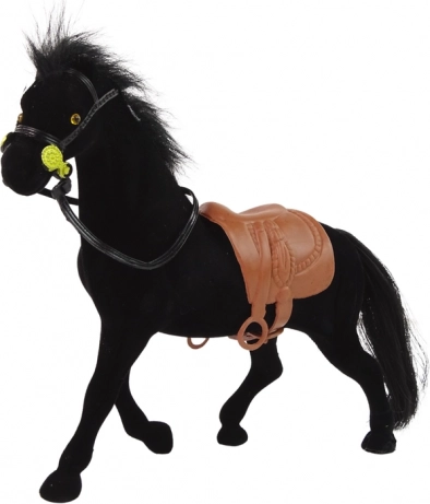 Bársonyos fekete ló figura – Farm