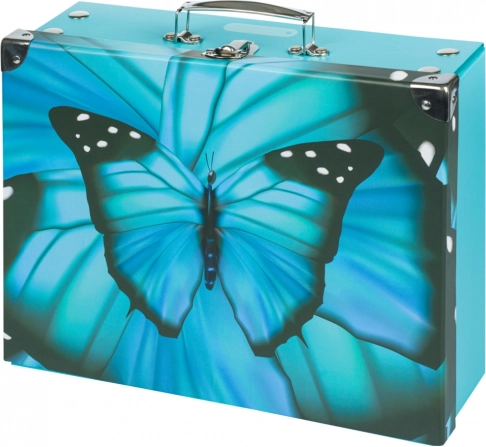 Összecsukható iskolai bőrönd Butterfly fémveretekkel BAAGL