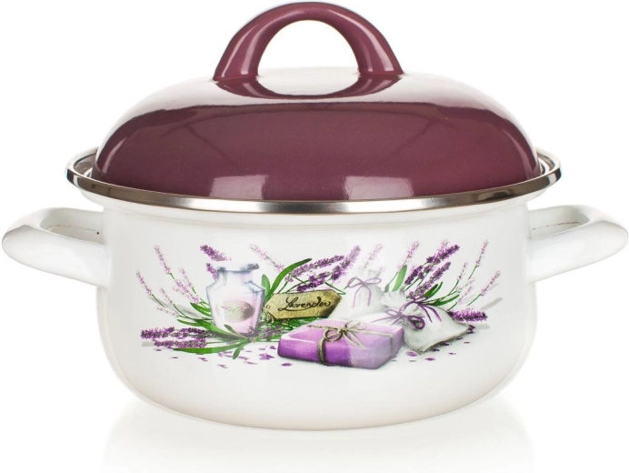 Lavender zománcozott lábas 16 cm (1 l) fedővel