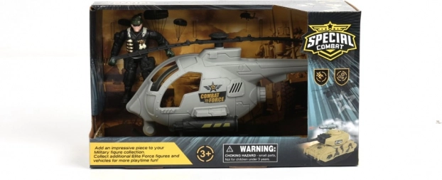 Katonai helikopter figurával és kiegészítőkkel