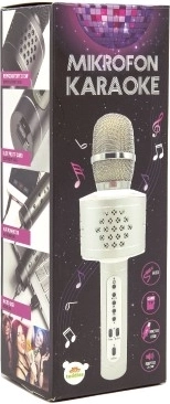 Bluetooth karaoke mikrofon beépített hangszóróval és echo effekttel – Ezüst