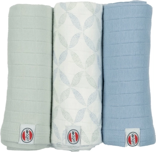 Lodger swaddler Solid matcha peppermint - 3 darabos szett (70 × 70 cm)