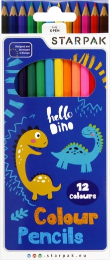 Dinoszauruszos ceruzák, 12 színű készlet