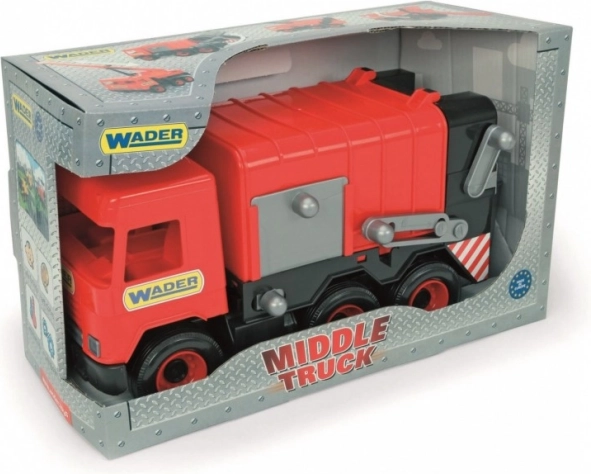 Piros WADER MIDDLE TRUCK kukásautó, dobozban