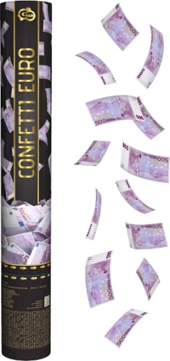 Pneumatikus konfetti fóliás euró bankjegyekkel