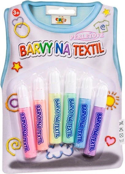 Creatoys gyöngyházfesték textilre, 6 darabos készlet