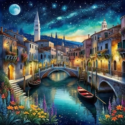 Norimpex számfestő készlet Éjszakai Velence 40 × 50 cm