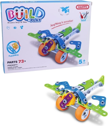 Malý Mechanik Junior repülőgép építőkészlet, 73 darabos