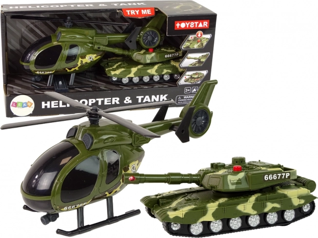 Katonai készlet – tehetetlenségi meghajtású tank és helikopter