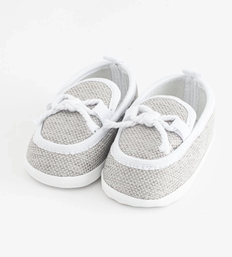 Baba mokaszin cipőcskék NEW BABY szürke 6–12 hónapos