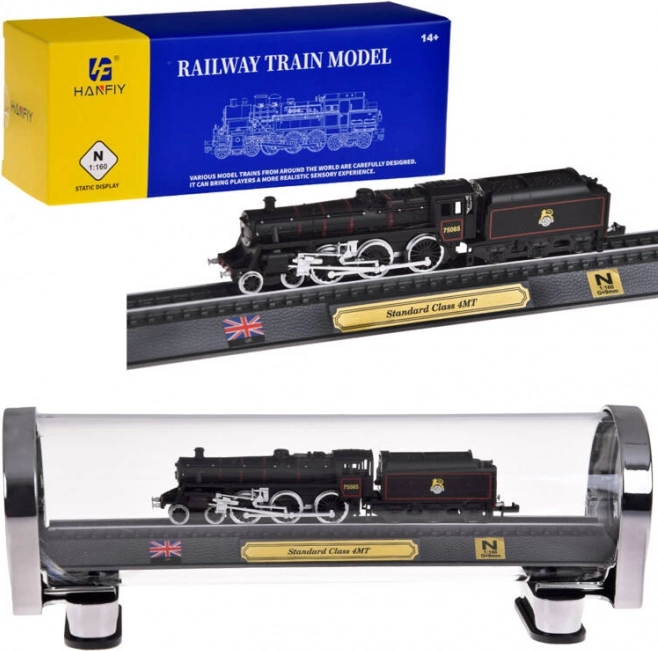 STANDARD CLASS 4MT gőzmozdony gyűjtői modell 1:160 méretarányban védő vitrinben