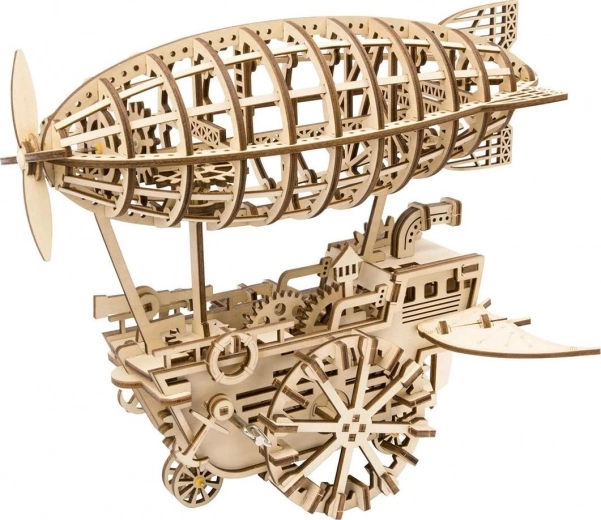 Fa mechanikus puzzle steampunk léghajó