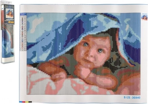 Gyémánt festés Aranyos kisgyermek 30x40 cm