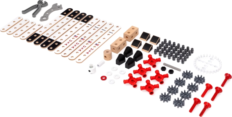 Minőségi fa és műanyag elemek keveréke