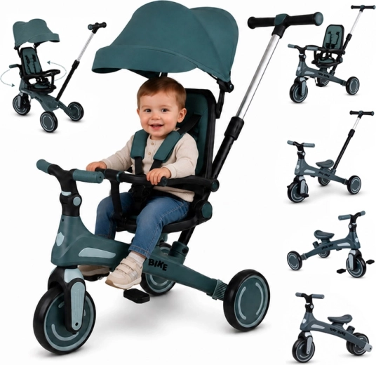 Tiny Bike 5 az 1-ben, a gyermekkel együtt növő gyerek tricikli – Zöld