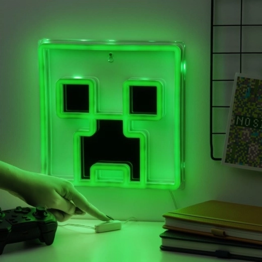 Minecraft Creeper neonfény falra