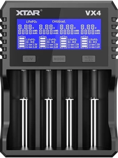 Univerzális akkumulátortöltő XTAR VX4 v2 Li-ion/Ni-MH/LiFePO4 akkukhoz
