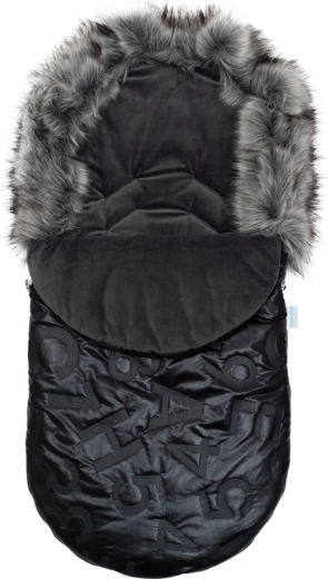 New Baby luxus téli bundazsák szőrmével, fekete