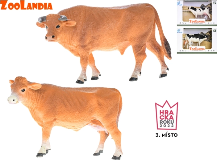 Zoolandia tehén és bika műanyag figurák 13–14 cm