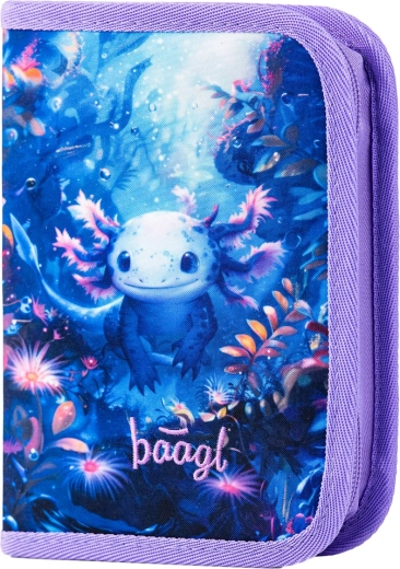 Egyszintes iskola tolltartó Axolotl