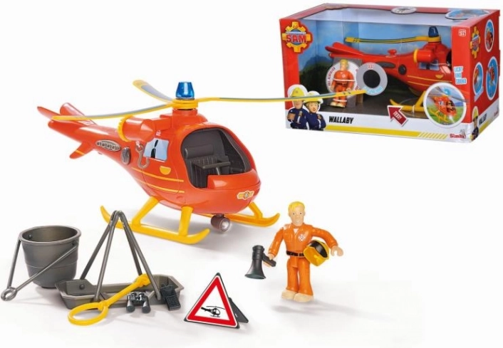 Tűzoltó Sam helikopter figurával