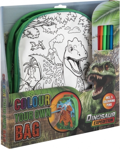 Kiszínezhető hátizsák dinoszaurusz mintával