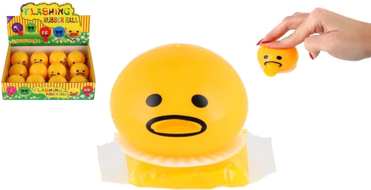 Antistressz smiley gyurma-labda nyállal 5 cm