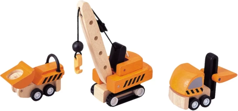 PlanToys fa járműkészlet – építőipari gépek
