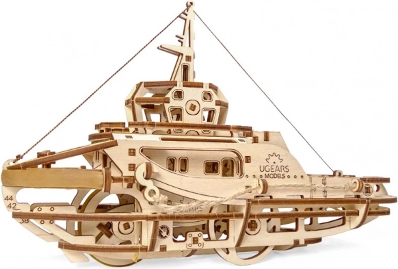 Ugears fa mechanikus puzzle vontatóhajó