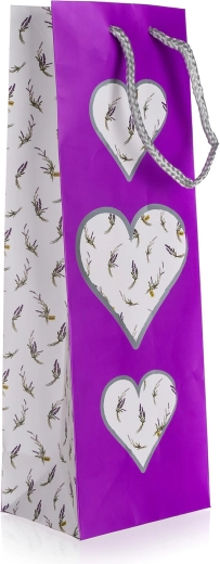 Levendula mintás ajándéktáska palackra 12 × 35 × 9 cm
