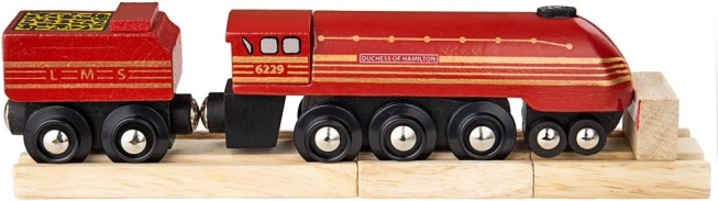 Fából készült Duchess of Hamilton mozdony sínekkel BIGJIGS RAIL