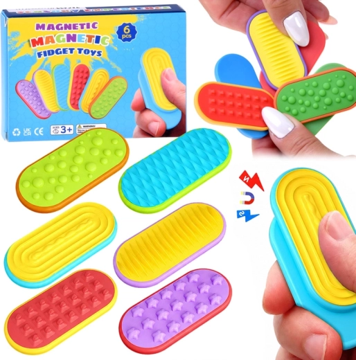 Mágneses szenzoros csúsztatható fidget játékok – 6 db-os szett