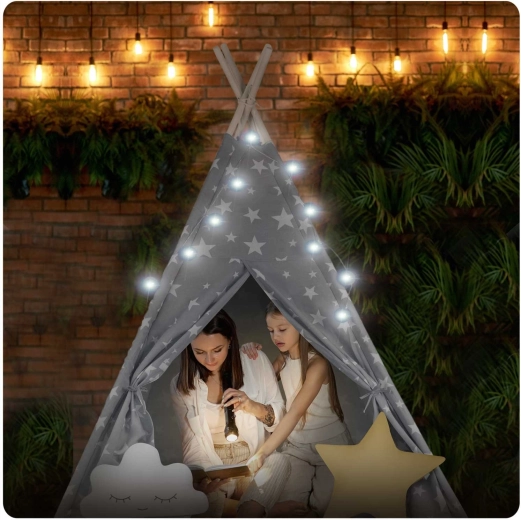 Varázslatos hangulat fényfüzérrel