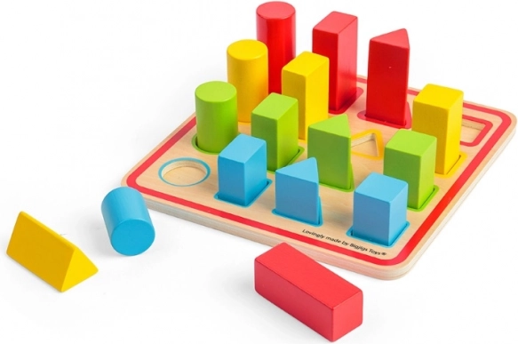 Bigjigs Toys fa formabedobó, 16 darab (25 × 25 cm)