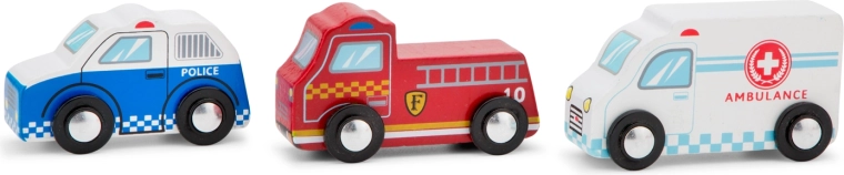 Fa mentőjárművek készlete gyerekeknek