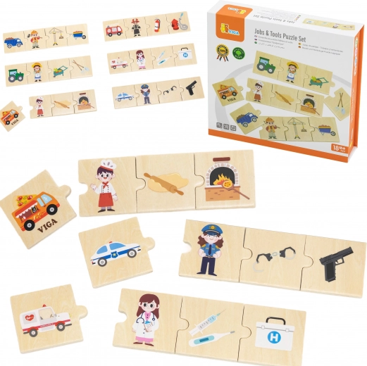 VIGA fa puzzle – foglalkozások és eszközök