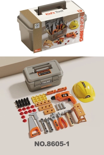 Gyermek szerszámkészlet bőröndben, 46 darabos