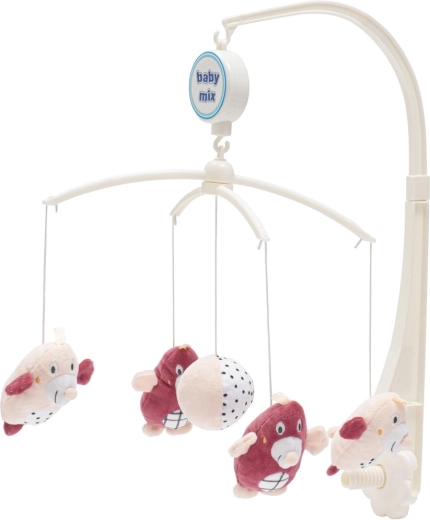 Baby Mix kiságy fölé szerelhető forgó, vakondos, rózsaszín