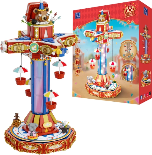 Pantasy karusszel Circus Paradrop – 1680 darabos építőkészlet LED-del