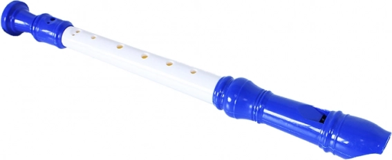Gyermek műanyag fuvola 33 cm kék-fehér - 1 db