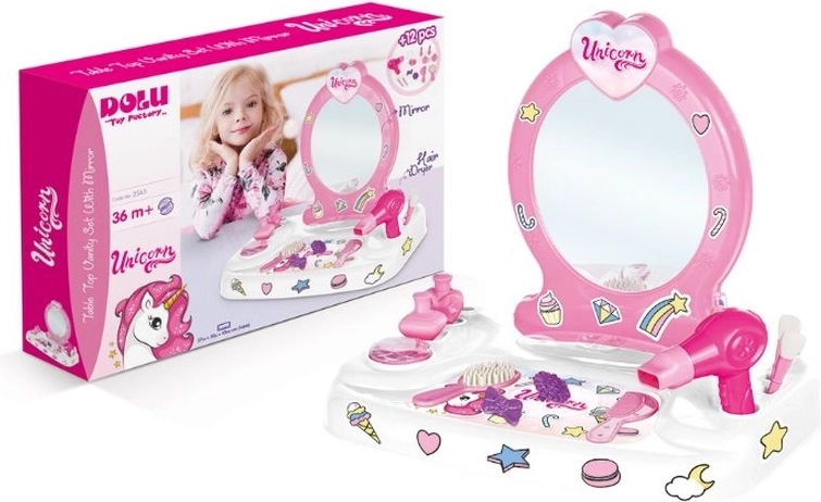 Dolu Unicorn fésülködőasztal kiegészítőkkel