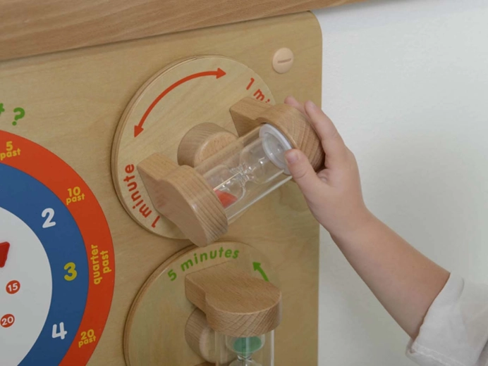 1 és 5 perces homokórák az időtartam érzékeléséhez